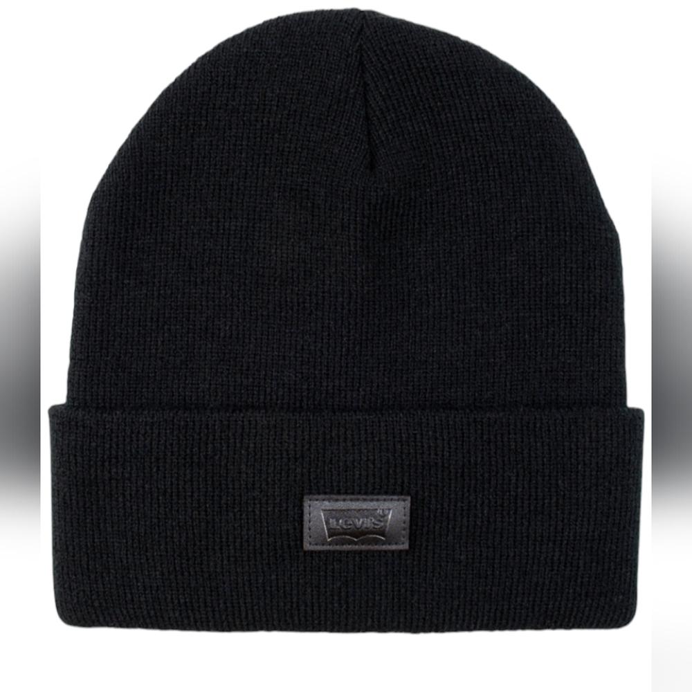 LEVI'S All Season Comfy Leather Logo Patch Hero Beanie NWT